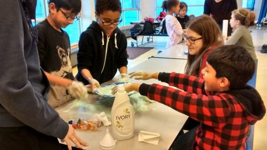 BLAST participants making Elephant Toothpaste