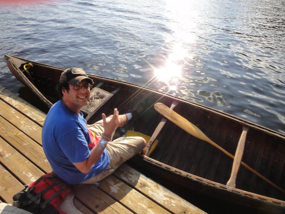David Borsook in a canoe