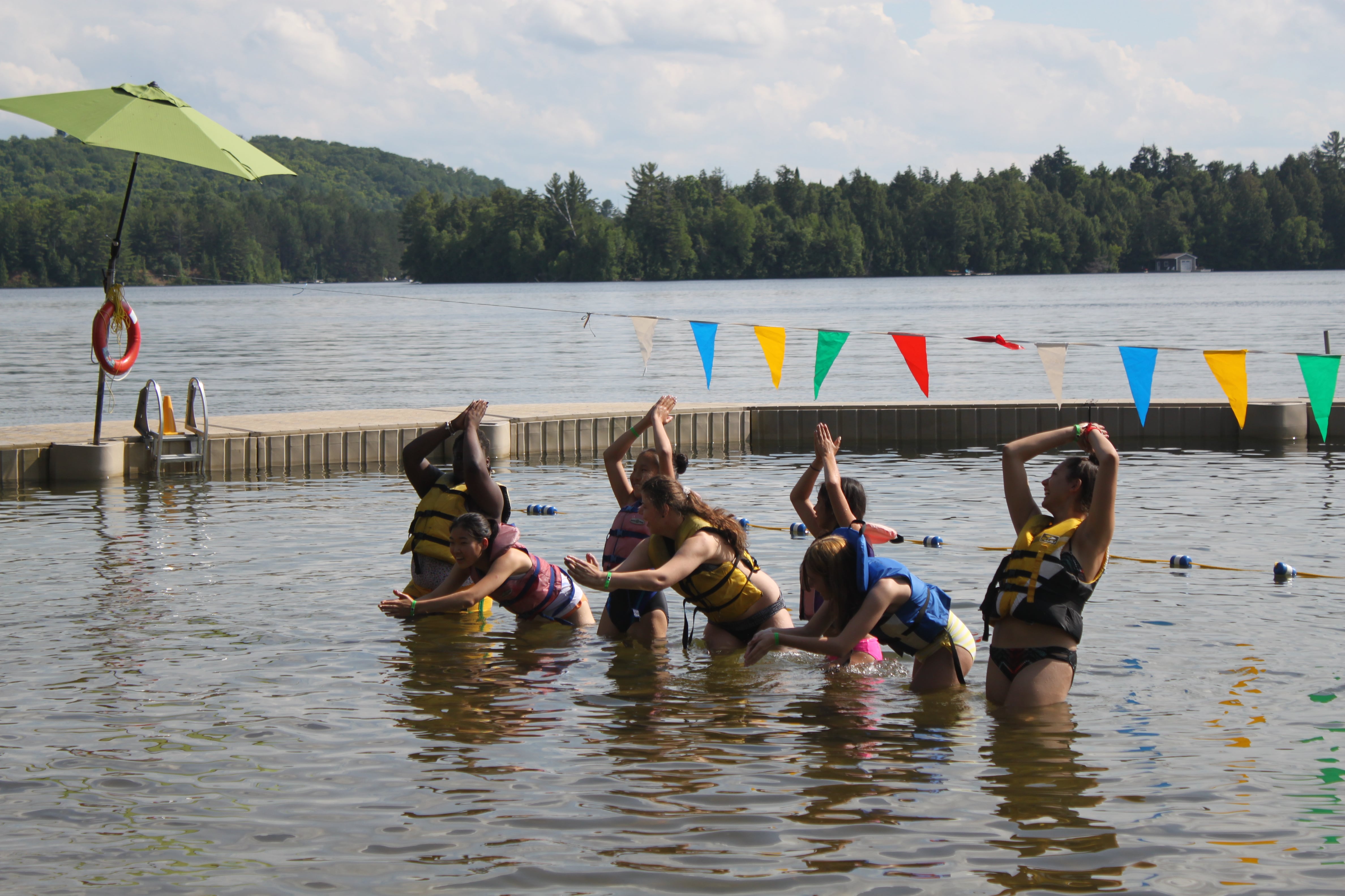 Beach Blast: senior girls show of their teamwork and creativity with a synchronized swim.