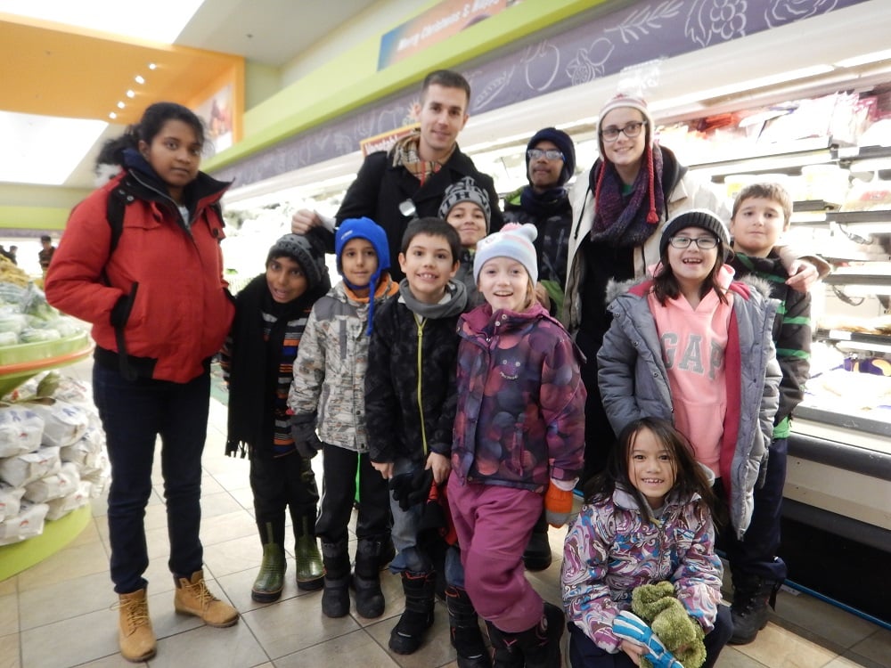 Life skills lessons at BLAST: BLAST kids and their leaders at the grocery store.