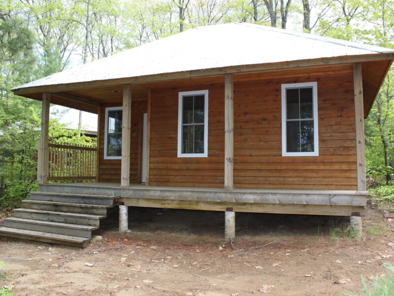 There are 8 cabins in each end allowing for a total of over 100 participants on site. camp rentals