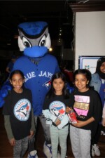 BLAST kids posing with Ace at the Jays