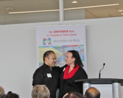Lynda Tilley presents Mike Kim with the Barb Turnbull Award AGM 2019